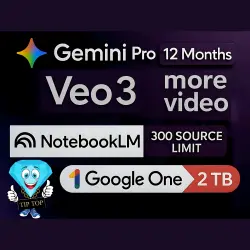 Gemini Pro + Veo 3 • 12 months • Google One 2TB