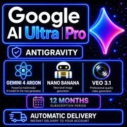 [Auto 24/7] AntiGravity | Gemini AI Pro 12 Months, 5TB, Model 3.1 Pro, veo3.1, Nano Banana