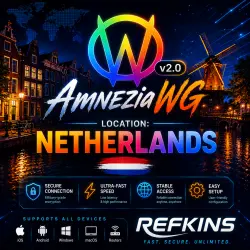 VPN NETHERLANDS AMNEZIA v1.5/2.0/3.1 VPN AMNEZIAWG PREMIUM VPN PRIVATE VPN