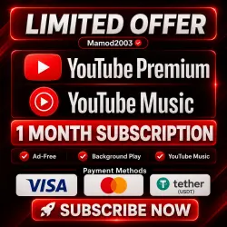 INVITATION TO YOUTUBE PREMIUM FAMILY FOR 1 Months (with Renew)