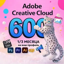 ADOBE CREATIVE CLOUD 1/3 МЕСЯЦА НА ВАШ ПРОФИЛЬ