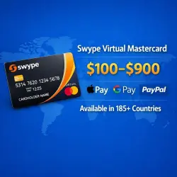 Swype Virtual Mastercard | $100–$900 | Apple Pay | Google Pay | PayPal | 185+ Countries