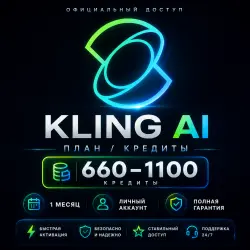 Kling AI ПЛАН / КРЕДИТЫ 66| 1100| 4500 | 1 МЕСЯЦ | ЛИЧНЫЙ АККАУНТ | ПОЛНАЯ