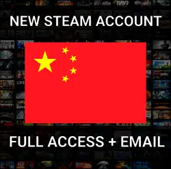 New STEAM account: China [Currency: CNY] FULL ACCESS + EMAIL