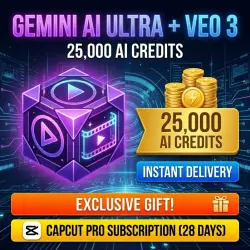 Gemini AI Ultra 25,000 Credits | Veo 3 + Flow + Nano Banana | d