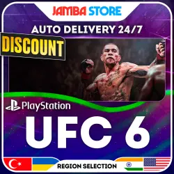 UFC 6 · PS5 · TR/UA/IN/PL/US · AUTO 24/7 · DISCOUNT 10.09