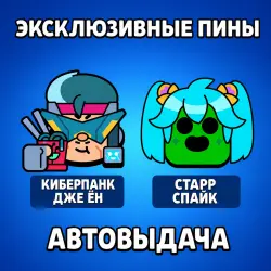 AUTO-DELIVERY | Brawl Stars Starr Spike / Cyberpunk Jae-Yong Pin – Any Region