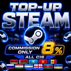 STEAM TOP-UP 8% TOP-UP STEAM AUTO 24/7 CIS USD