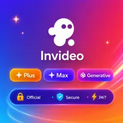 Invideo AI Basic/Plus/Max/Generative/Elite 1-12M | Upgrade/Renewal | Warranty