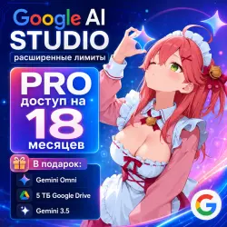 Google AI Studio (5 ТБ) 18 месяцев на ваш аккаунт!