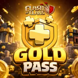 NEW SESSION → GOLD PASS → CLASH OF CLAN → ANY REGION