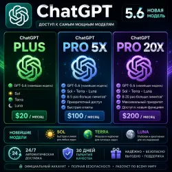 ChatGPT Plus / Pro | 1 месяц | Готовая подписка | Пополнение / Продление вашего аккаунта