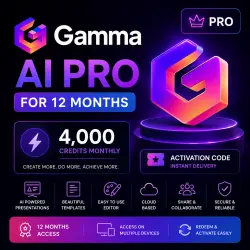 Gamma AI Pro 12 Months | 4,000 Credits Monthly | Redeem Code Activation | Personal Account