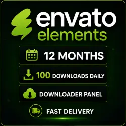 Envato Elements 12 Month - Download Panel - 100 Daily Downloads - Instant Delivery