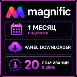 Magnific (Freepik Premium) 1 месяц - 20 загрузок в день - Панель загрузчика