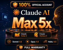 CLAUDE MAX 5X | Fable 5 + Opus 4.8 | Official Upgrade | FULL WARRANTY (DISABLED)