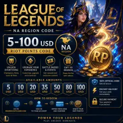 League of Legends 5-100 USD NA REGION CODE