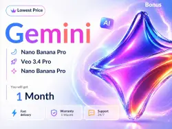 Google AI Pro 1 Month Subscription | 5TB + Gemini 3.1 Pro + Veo + Nano Banana | No Login