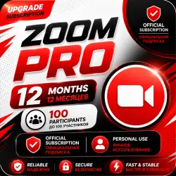 ZOOM PRO ОФИЦИАЛЬНАЯ ПОДПИСКА — 12 МЕСЯЦЕВ — ПЕРСОНАЛЬНАЯ