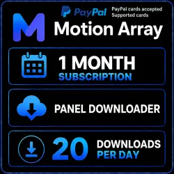 Motion Array 1 Month - Download Panel - 20 Daily Downloads - Instant Delivery