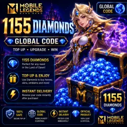 Mobile Legends 1155 Diamonds КОД АКТИВАЦИИ ЛЮБОЙ РЕГИОН* БЕЗ РФ