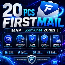 20 pcs Firstmail Accounts | IMAP | .com/.net Zones | Clean | Eternal