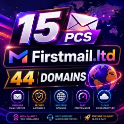 15 pcs Firstmail.ltd Accounts | 44 Domains | .com | Login