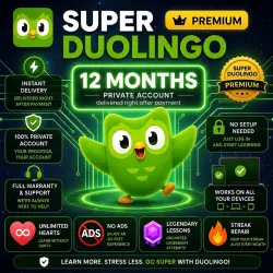 Duolingo Super Subscription [1 / 12 Months] – Ready Account or Activate on Your Own