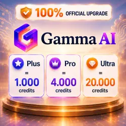 Gamma AI Plus / Pro / Ultra | Official Plan Upgrade | 1–12 Months | Full Warranty