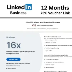 LinkedIn Premium Business на 12 месяцев {Ссылка на купон на скидку 75%}