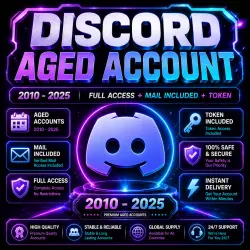 Discord Aged Account | 2010–2025 | Full Access | Mail Included | Token | Instant Delivery