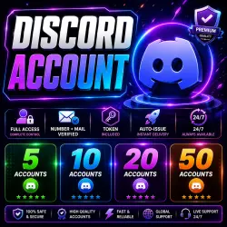Discord Bulk Accounts | 5/10/20/50 | Full Access | Email + Token | Instant Delivery
