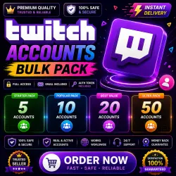 Twitch Bulk Accounts | 5/10/20/50 | Full Access | Email + Token | Instant Delivery