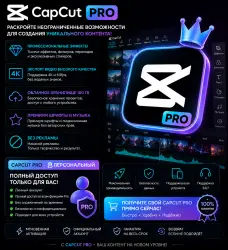 Индивидуальный пакет Capcut Pro 1month (34>37 дней)