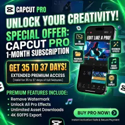 CapCut individual package 1month (34>37day)