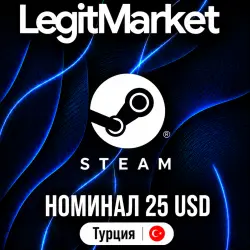 STEAM 25$ | STEAM WALLET CARD | ТУРЦИЯ | КЛЮЧ АКТИВАЦИИ | АВТО