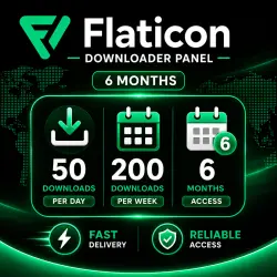 Flaticon Premium 6 Month – Downloader Panel – 50 Daily Downloads - Instant Delivery