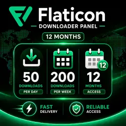 Flaticon Premium 12 Month – Downloader Panel – 50 Daily Downloads - Instant Delivery