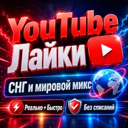 Лайки на YouTube | Смешанный контент из СНГ и всего мира | Реальные и быстрые | Без выпадения