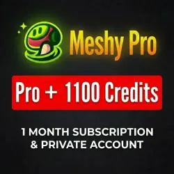 Meshy AI Pro подписка | 1100 кредитов | 30 дней | генератор 3D-моделей | авто-выдача