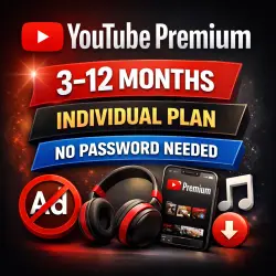 YouTube Premium — 3 to 12 Months | Individual Plan | No Password Needed