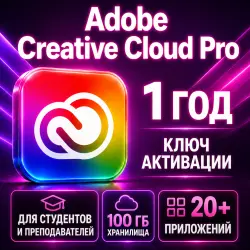 Adobe Creative Cloud Pro activation key, valid for 12 months.