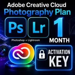 Adobe Creative Cloud Photography Plan – 1 Month Activation Key | Photoshop + Lightroom
