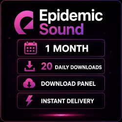 Epidemic Sound 1 Month - Download Panel - 20 Daily Downloads - Instant Delivery