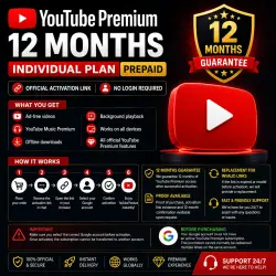 YouTube Premium Individual | 12 Months | No Login Required