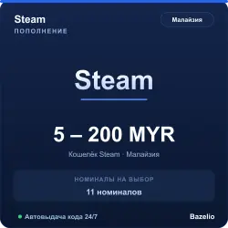 Steam Wallet Малайзия MYR код пополнения (автовыдача 24/7)