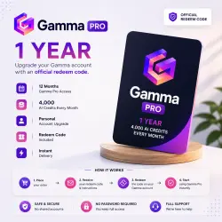 Gamma Pro 1 Year | 4,000 AI Credits/Month | Redeem Code | Instant Delivery