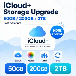 Apple iCloud+ Storage Upgrade (50GB / 200GB / 2TB) – 1 Month