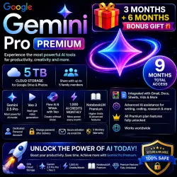 Gemini Pro Premium | 3 Months + 6 Months BONUS Gift