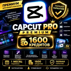 CAPCUT PRO PREMIUM | 1600 CREDITS | 1 MONTH | READY-MADE ACCOUNT | FULL ACCESS + WARRANTY